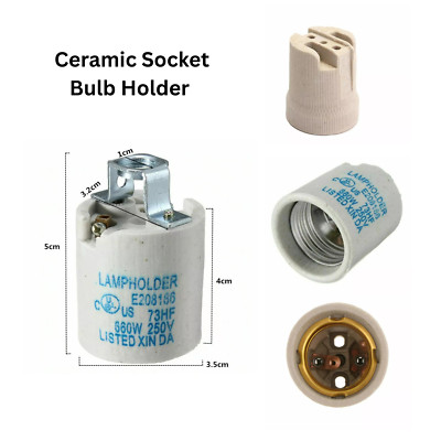 Edison Screw E27 Ceramic Socket Bulb Holder Fixing Bracket for Farm ...