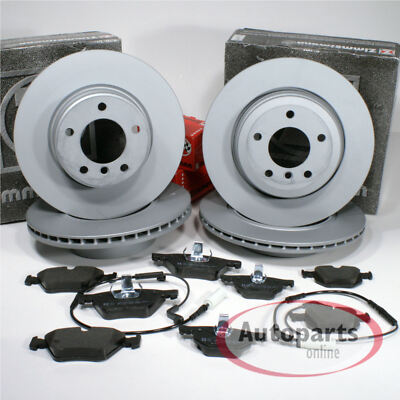 Zimmermann Bremsen Set Ø 348 mm + Ø 345 mm +Beläge vorne hinten für BMW 3er + Z4
