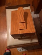 Vintage Griffin Shinemaster Wooden Shoe Shine Box Shoe Caddie and Accessories