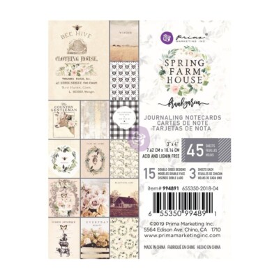 Prima - Spring Farmhouse 3x4 Journaling Notecards Frank Garcia 45/pk Planner