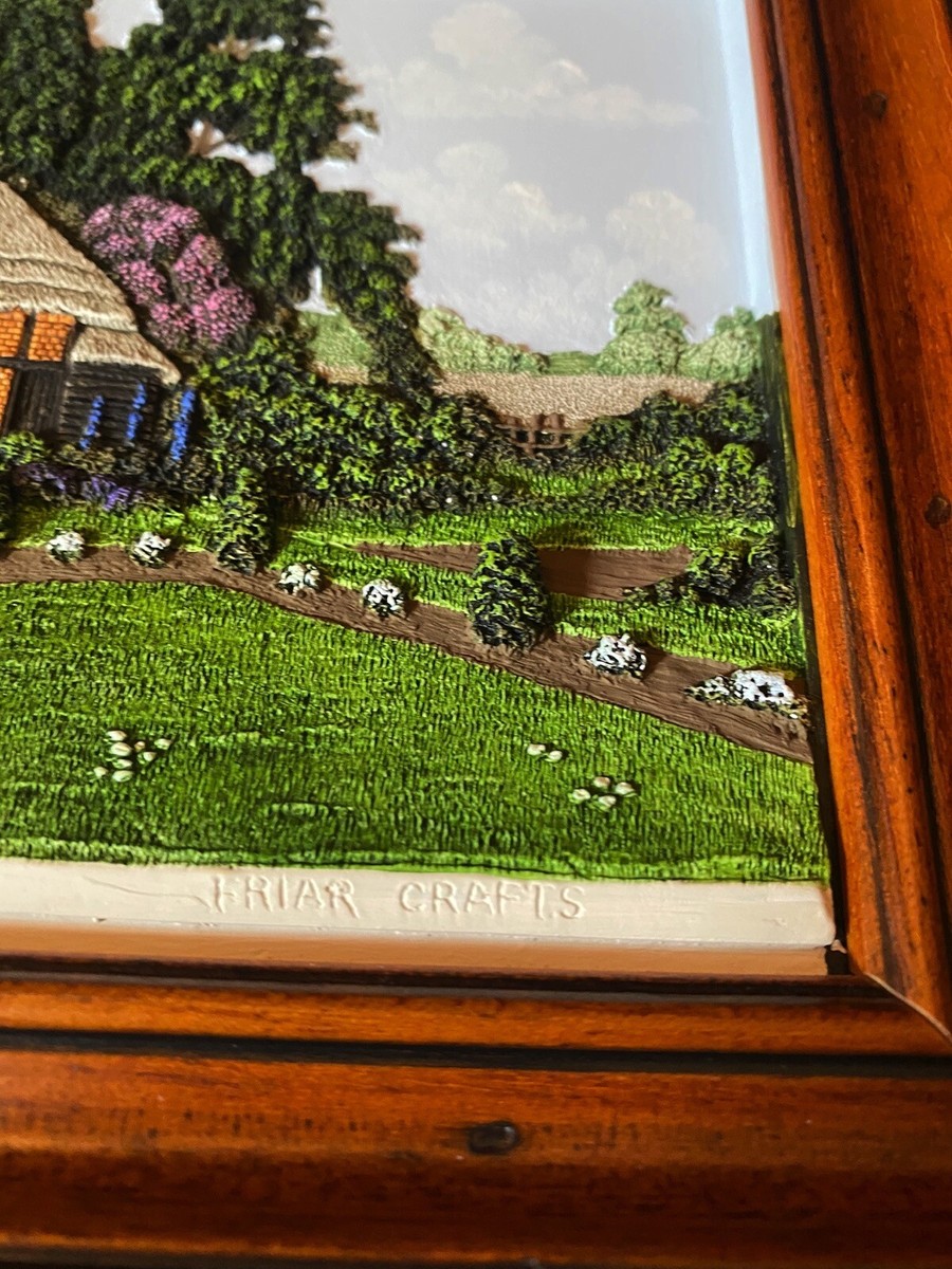 Vtg Friar Crafts England Rose Cottage Devon 3D Wall Art