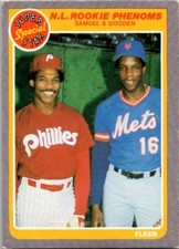 1985 Fleer Baseball N.L. Rookie Phenoms Samuel & Gooden