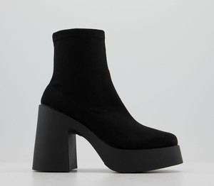 black platform sock boots