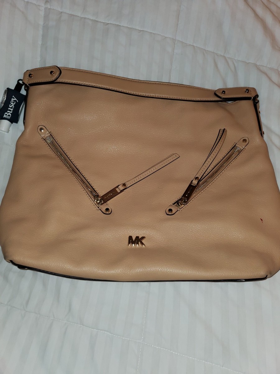 Michael Kors Evie Large Soft Tan/taupe Pebbled Leather Hobo  Michael Kors Tan Pebbled Leather Evie Hobo Shoulder Purse with Longer Strap main image 0