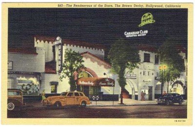 Vintage Postcard Rendevous of the Stars The Brown Derby Hollywood California