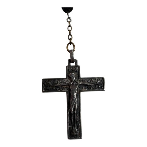 Religious antique French silver Christian catholic crucifix pendant cross Rosary - Picture 7 of 7