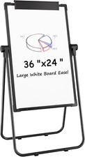 Adjustable Double-Sided Magnetic Dry Erase Board Easel, 36"x24