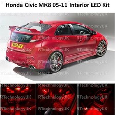RED PREMIUM HONDA CIVIC MK8 FN2 2005-2011 INTERIOR UPGRADE LED LIGHT BULB KIT