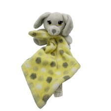 Little Beginnings White Dog Yellow spot blanket lovey 9" embroidered toy plush