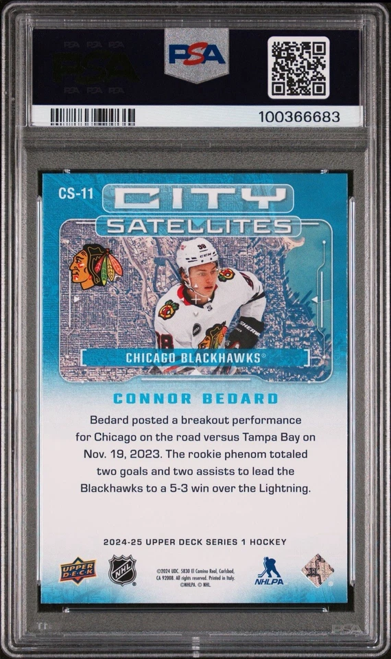 Connor Bedard 2024 Upper Deck City Satellites CS11 PSA 10 - Image 3 of 4
