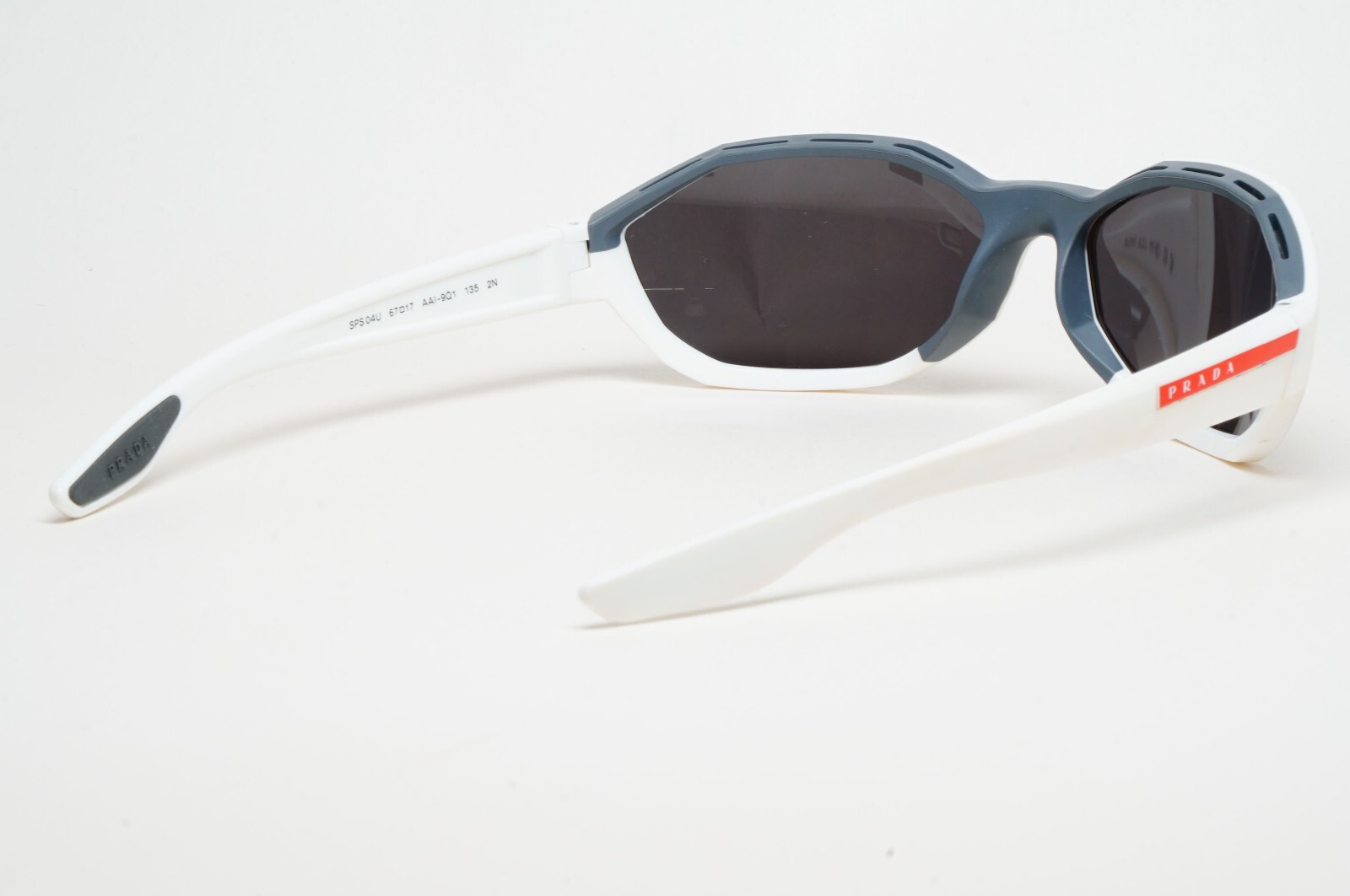 Prada Sunglasses White Black Wrap Angular PS04US … - image 11