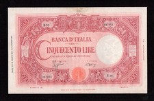 CINQUECENTO 500 LIRE BARBETTI GRANDE C REPUBBLICA SOCIALE DECRETO 17/08/1944