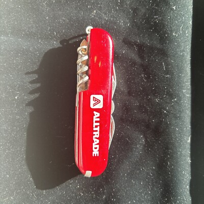 #ad #ad Vintage Alltrade 12 Piece Advertising Folding Pocket Knife Multi Tool Red $9.99
