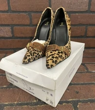 Bakers Priscilla Leopard Faux Fur Women's Heels Size 7B