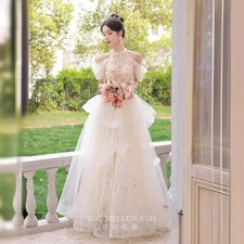 Women Champagne Colored Evening Party Dress Dress New Sexy Luxury Princess Dress