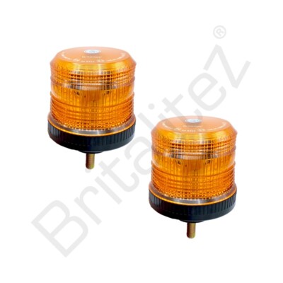 2 X R65 ZUGELASSENE 1-BOLZEN-HALTERUNG BEACON 10-80V GELB LED BLINKENDES BLITZBLITZBEACON