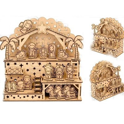 Christmas House Laser Cutting Design 2D Vector Drawing SVG DXF Format Design