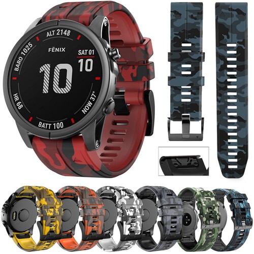 22/26mm Camo Silicone Watch Band Watch Strap For Garmin Fenix 7/7Pro/7 Solar - Picture 1 of 44