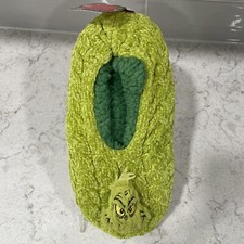 Grinch Slipper Socks Men  s LARGE / XL Sweater Knit Santa Hat Christmas NEW
