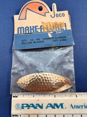 Vintage Joco Make-A-Lure Qty 10 #5 Hammered Copper Willow Blades