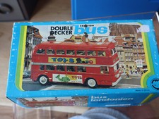 VINTAGE MADE IN CHINA FRICTION POWERED TINPLATE DOUBLE DECKET BUS BOXED