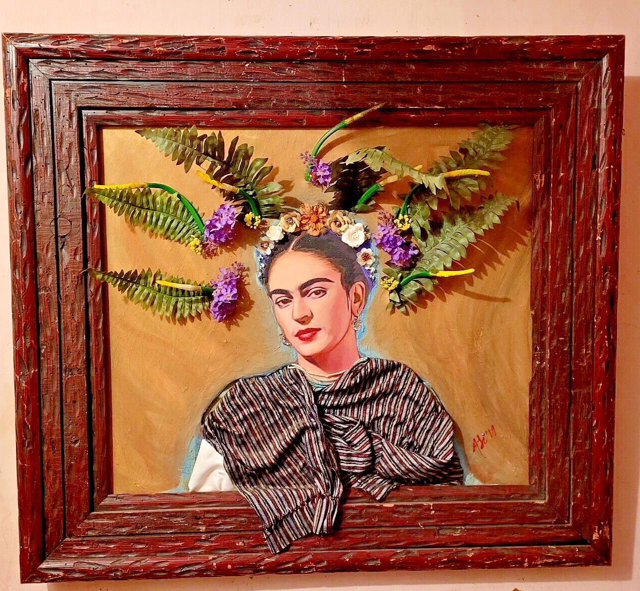 Frida Kahlo with rebozo rayado