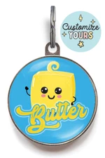 Butter Dog ID Tag – Cute Custom Pet Tag for Dogs | 36 Colors | Food Name Tag