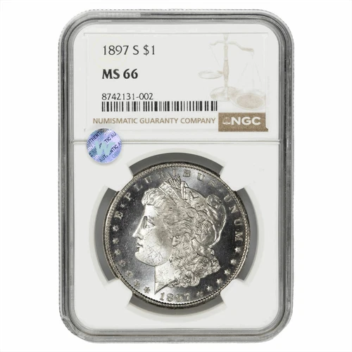 1897S Morgan Silver Dollar $1 NGC MS 66