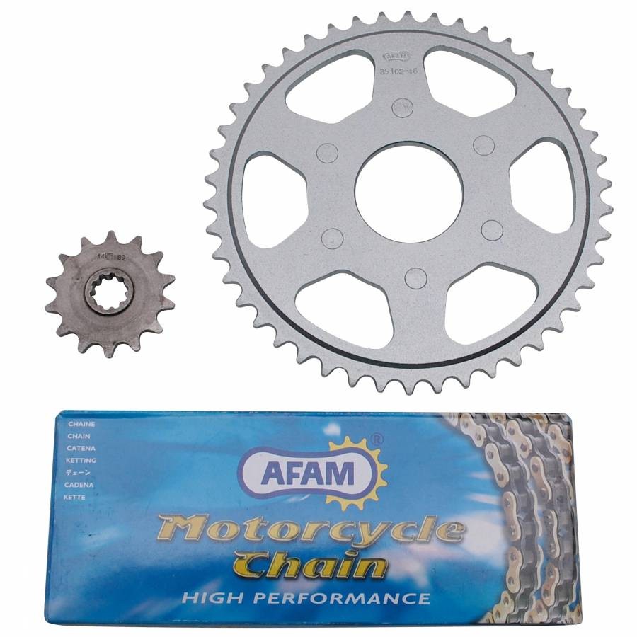 Kit chaîne Aprilia 50 Classic 1992-2001 transmission 415 avec pignon 13 et couronne 46 dents