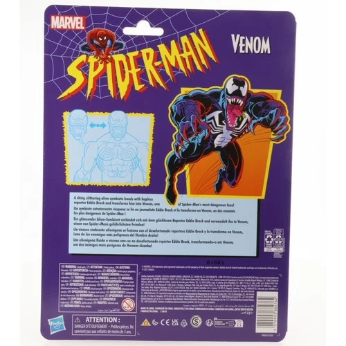 Marvel Legends Venom Figure 6" Cel-Shaded Retro Card Animated Hasbro F0199 image 6