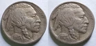 1913 Type 1 + 1913 Type 2 Buffalo Nickels F/VF, Two Better Date 5C coins