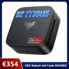 NiPoGi E3B Mini PC, AMD Ryzen 7 7735HS (bis zu 4,75 GHz), 24GB LPDDR5 512GB SSD