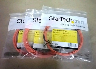 StarTech 2m Multimode 62.5/125 Duplex Fiber Patch Cable LC/LC, Lot Of 3