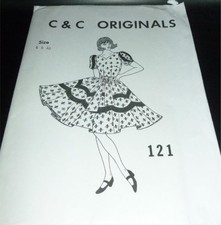 C C Originals 121 Square Dance Western Dress Costume Sewing Pattern 6-10 VTG