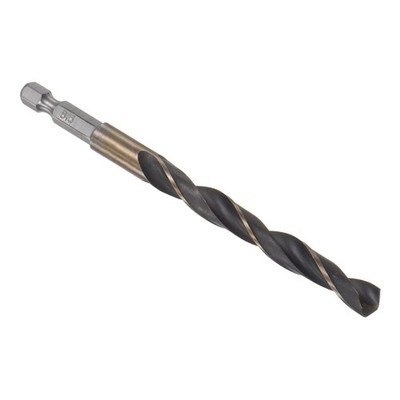 Titanium Coated Drill Bit w 1/4'' Hex Shank - [8.5mm x 117mm] High Speed Steel