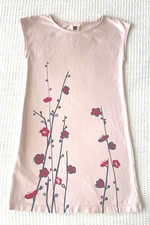 Tea Collection Girls Size 7 Sakura Dress Cherry Blossom Graphic Pink 100 Cotton