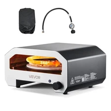 Propane Gas Pizza Oven 16" Outdoor Cooker with Electric Rotating Stone Portable