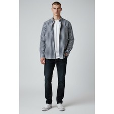 Nordstrom Navy Blue  White Button-Down 100 Cotton Men's Large Trim Fit