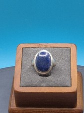 Vintage Denim Blue Lapis Gem Sterling Silver Ring Size 7 950 Silver Minimalist
