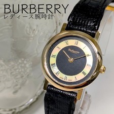 Burberry Ladies Quartz Watch Shell Dial Gold Used 30mm Condition Good
