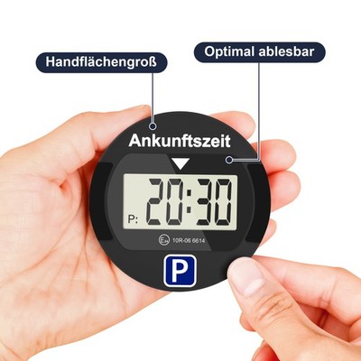 Parkscheibe Elektronisch Mitlaufend Parkuhr Batterie betrieben Run Stop Schalter