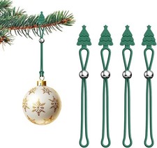 24 Pcs Ornament Hooks for Hanging Christmas Decorations, Adjustable Non-Slip Sec