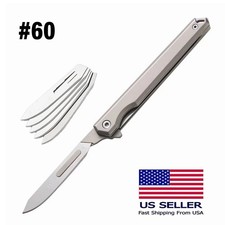 EDC High Stainless Steel Pocket Utility Folding Knife w/ #60 Scalpel Blades