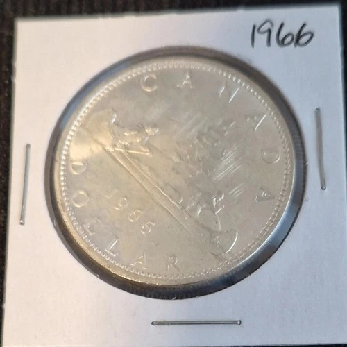 1966 Canada Silver Dollar $1 Coin Uncirculated Uncertified Collectible Currency