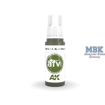 AK Interactive S.L. AK-11386 S.C.C. NO.15 OLIVE DRAB (3rd Generation)