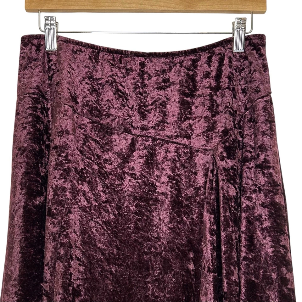 Purple Velvet Burnout Midi Skirt MED 8/10 Apostrophe Whimsigoth Fairy Grunge Y2K - Image 2 of 4