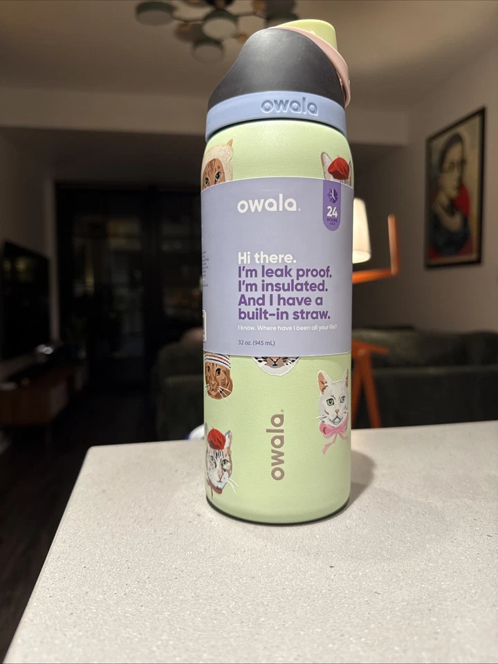 Owala Cat Collage Catwala Freesip 32 oz Urban Outfitters Exclusive IN HAND FAST - Image 3 of 4
