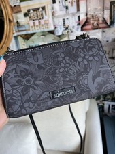 Sakroots Large Black Smartphone Crossbody Tonal Spirit Desert Pattern