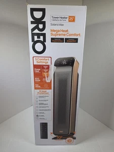 DREO 1500W PTC 25'' Space Chauffe-eau Solaris Max Argent et Or Nouveau scellé