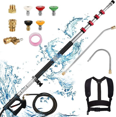 #ad 5 24FT Telescoping Pressure Washer Wand 4000PSI with 2 Extension Wand Portable $93.99